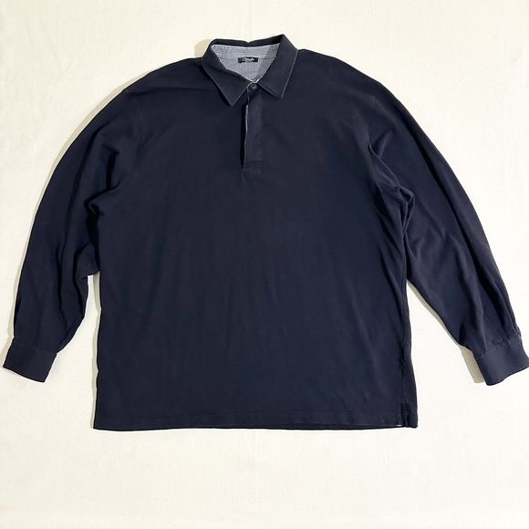 MARBAS Men's Navy Casual Long Sleeve Made Italy Size XXL - Picture 1 of 10